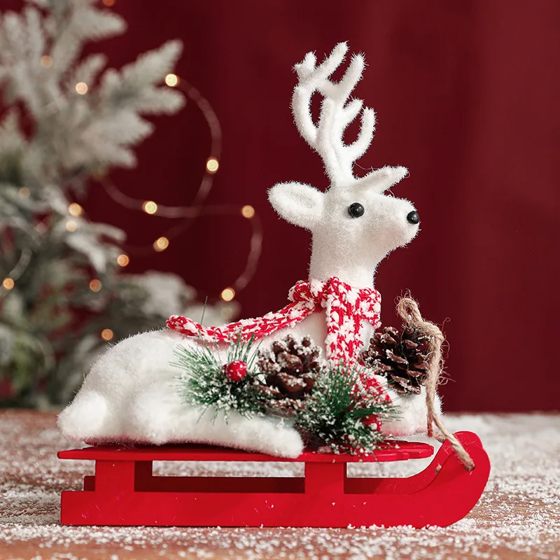 

2022 Christmas decoration snowman sleigh old man elk squirrel polar bear Christmas tree desktop ornaments home decor