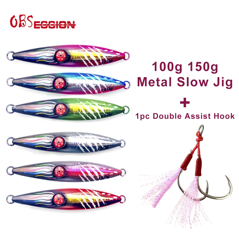Металлические джиг приманки 100g150g Импорт Япония медленно тонет Джиги жесткий