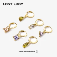 lost lady new fashion drop shaped dangle drop earrings gold alloy trim square shape earring elegant womens jewelry party gifts