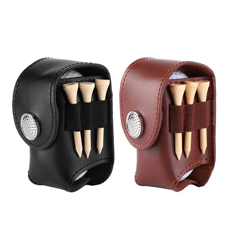 Golf Ball Bag Portable Golf Ball Holder Waist Pouch Bag Leather Cool Golf Tee Bag Sports Accessory Small Golf Ball Bag