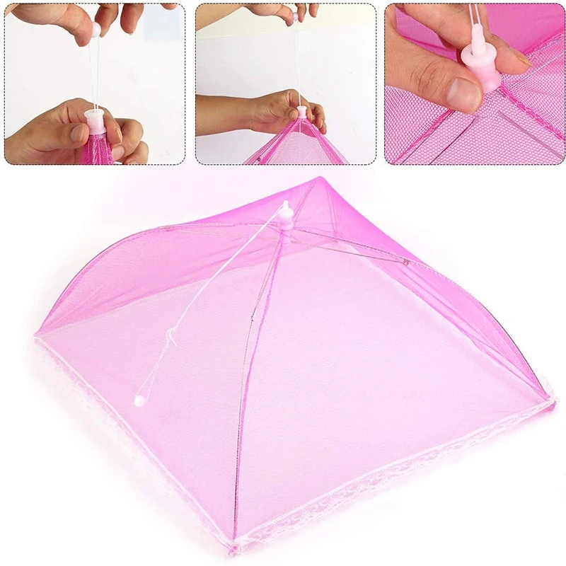 

5 Pcs Food Covers Mesh, Up Food Covers Umbrella Food Tent for Kitchen Outdoors,Parties Picnics,Reusable & Collapsible