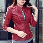 Новая женская демисезонная куртка из искусственной кожи, Женское пальто, Базовая куртка из искусственной кожи, Офисная Женская облегающая мягкая офисная куртка, байкерская куртка