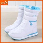 Женские зимние ботинки Buffie, теплые ботинки из натуральной шерсти, однотонные, белые, 2021