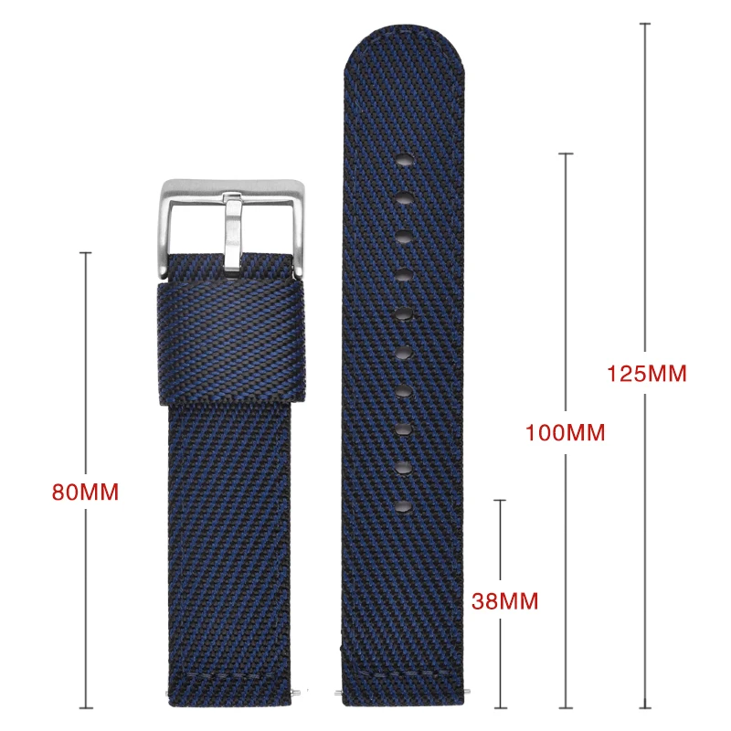 18mm 20mm 22mm 24mm Top Quality Stripe Nylon Strap For Huawei GT2/Samsung S2 S3 Smart Watch Bands Replacement Watch Accessories