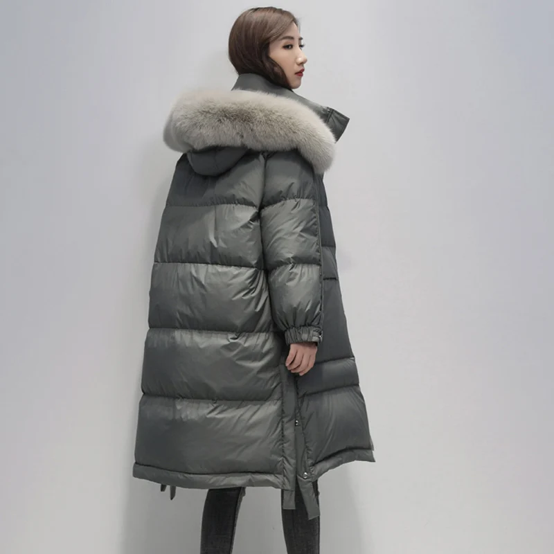 Утолщенный длинный пуховик для женщин зимняя женская куртка с капюшоном и