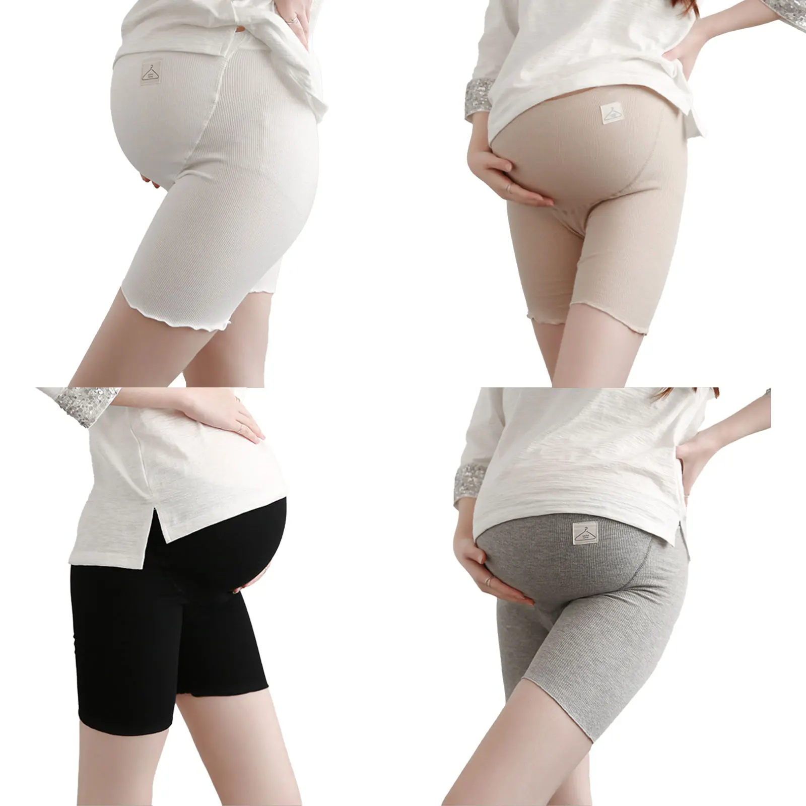 Шорты для фитнеса и безопасности беременных хлопковые штаны с зубчатыми ушками