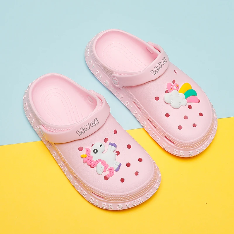 Сандалии Детские с мультяшным рисунком летние тапочки Эва модная обувь для сада