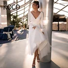 Женское свадебное платье MACDUGAL, элегантное кружевное платье невесты с V-образным вырезом и длинным рукавом, короткая юбка, 2021