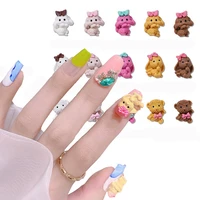 4pcs new product nail art diy accessories japanese style cute rabbit cartoon animal resin nail decoration accessories