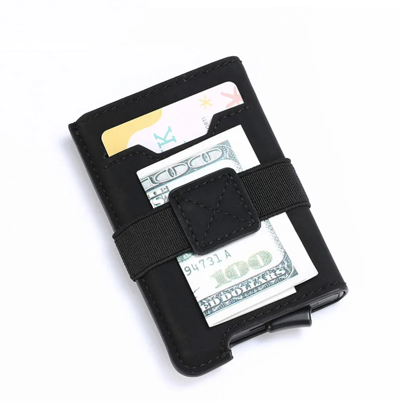 New PU Leather Wallets Automatic Pouch for Credit Card Men and Women Unisex High Quality ID Case RFID Holder Black | Багаж и сумки