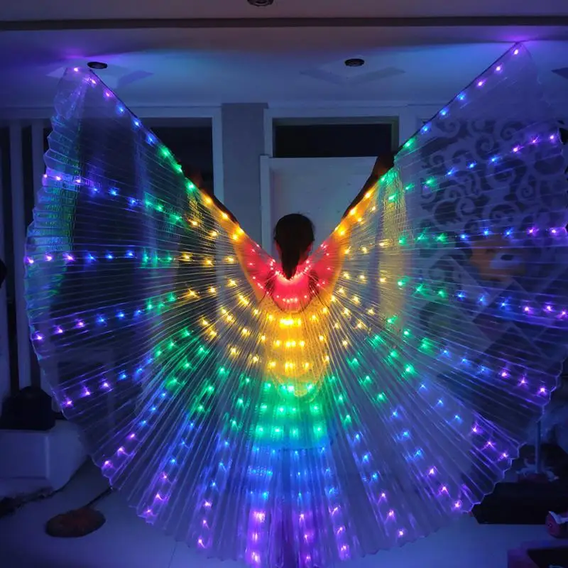 

Adult Children Dancers LED Butterfly Wings Costume Belly Dance Stage Performance Fluorescent Cloak Carnival Shows Props