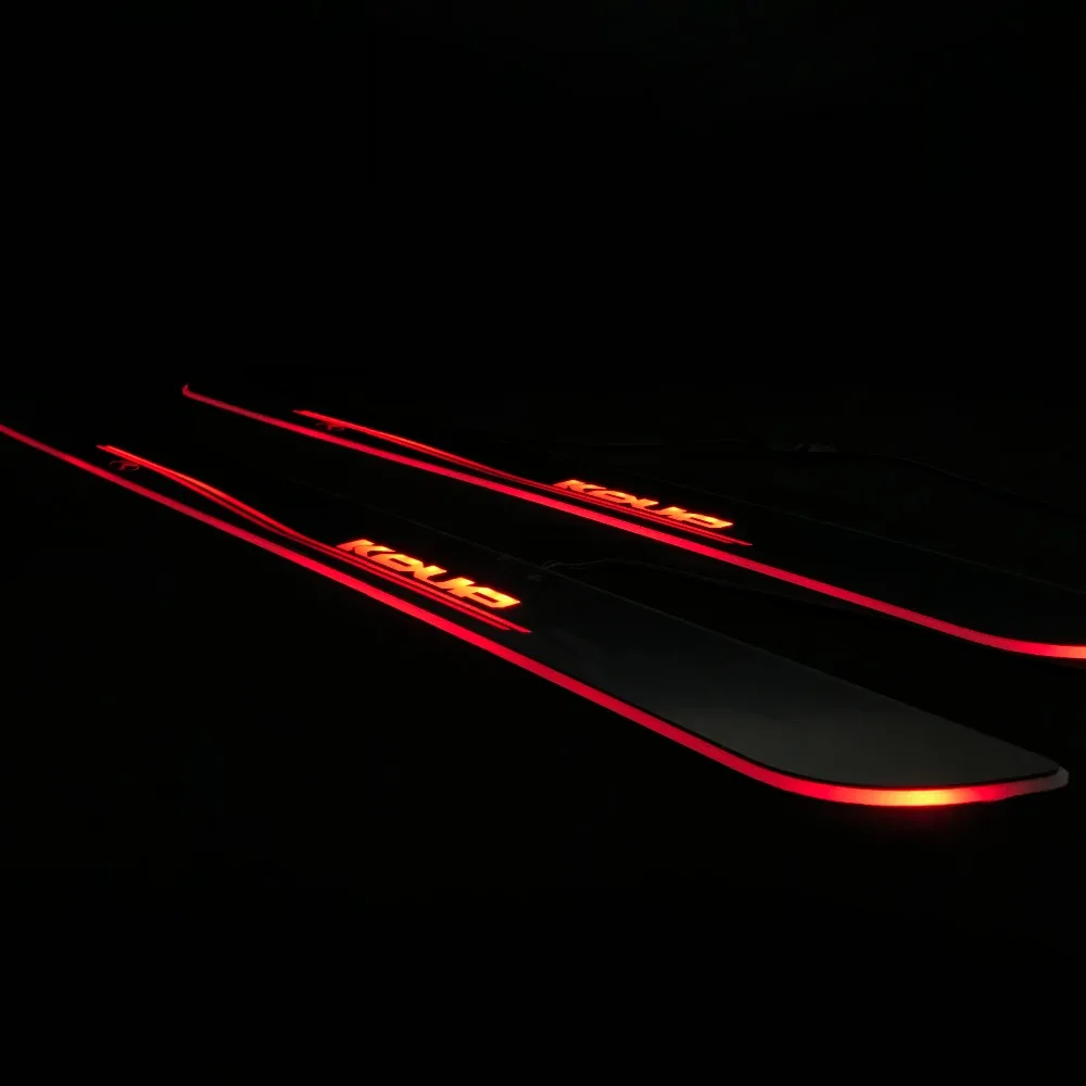 RQXR led движущиеся двери потертости для kia cerato koup динамический порог пластина плоская подкладка накладка струящийся/фиксированный свет, стиль