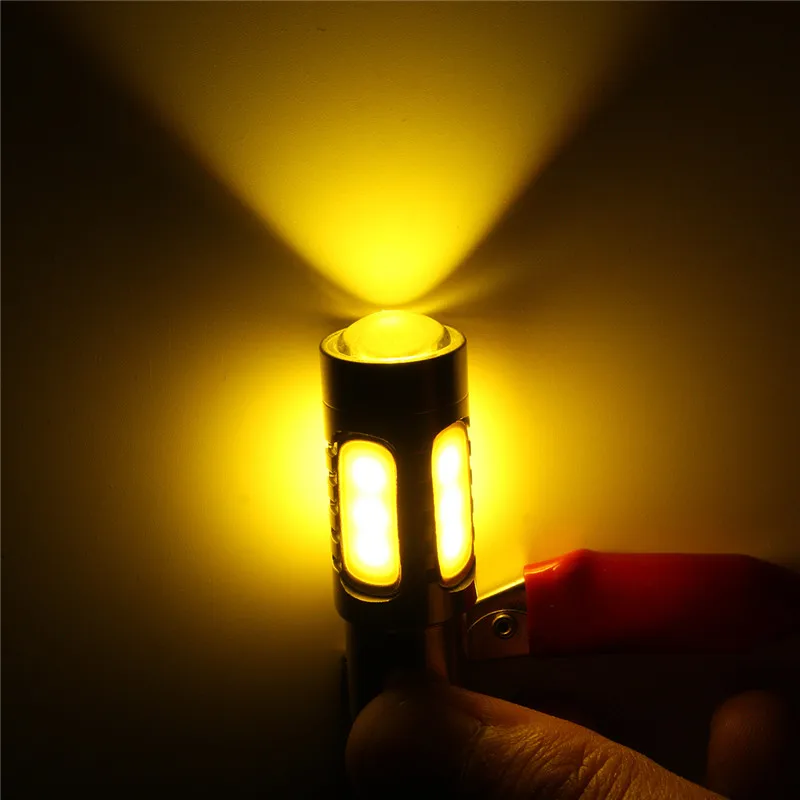 2 шт./лот 1156PY BAU15S PY21W 7 5 Вт светодиодный COB лампочка сигнал поворота резервный