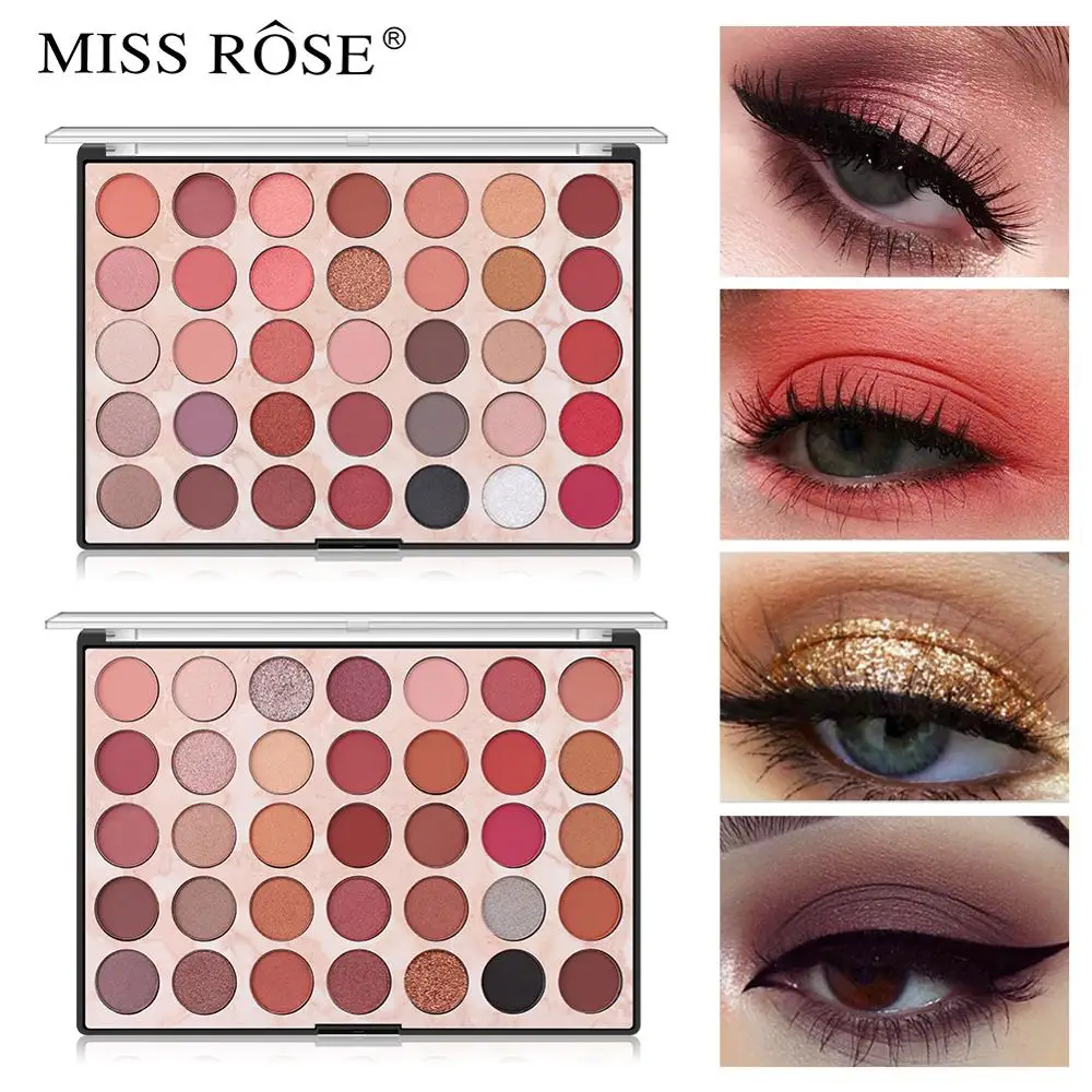 Miss Rose 35 оттенков нюдовые Сияющие тени для век водостойкий перламутровый макияж
