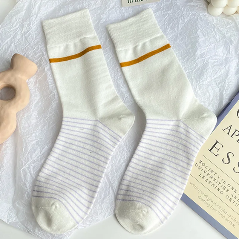 Модные стильные хлопковые носки женские в стиле Харадзюку винтажные фиолетовые