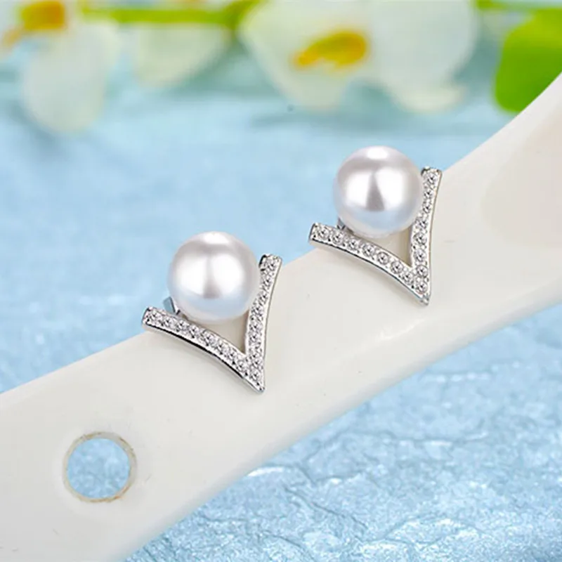 Женские серьги из серебра 925 пробы с пресноводным жемчугом 8 мм | Украшения и