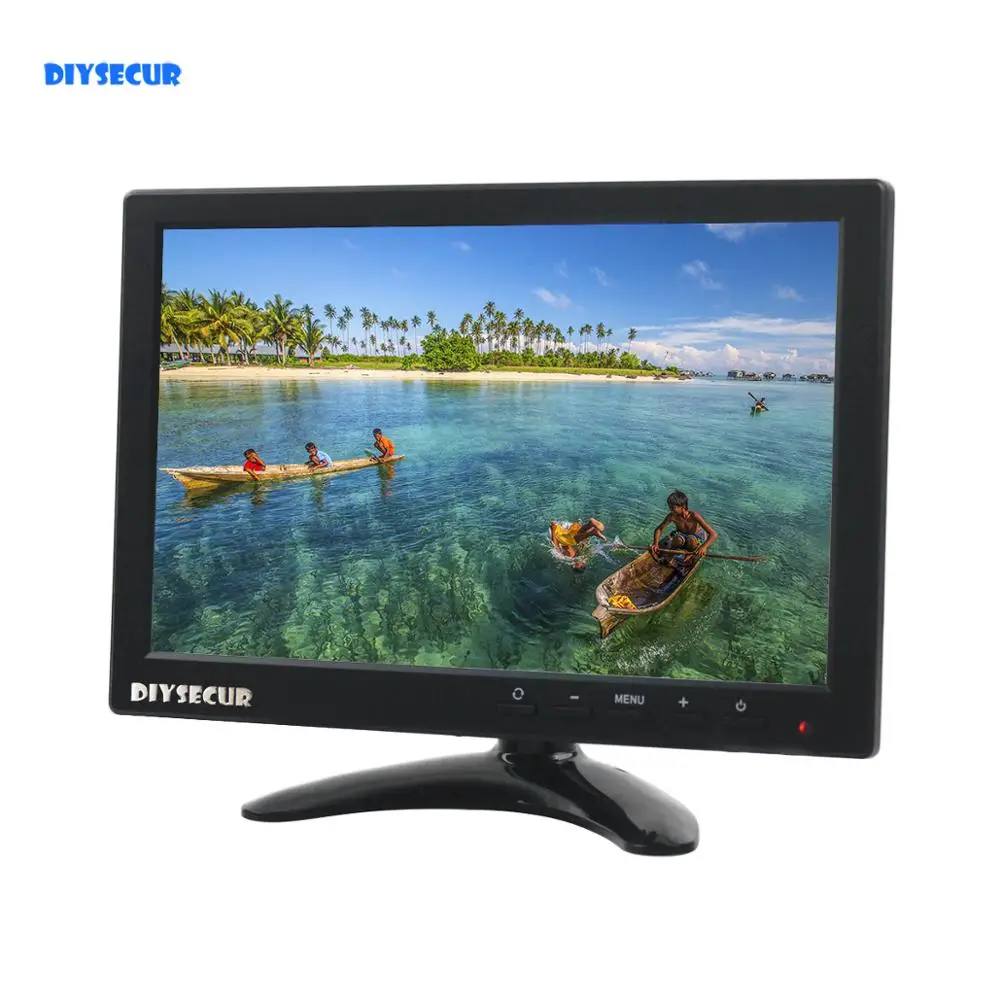 

DIYSECUR 10.1" TFT LCD HD Monitor Build in Speaker with BNC / AV / VGA / HDMI Input 1280 x 800 For Monitoring System