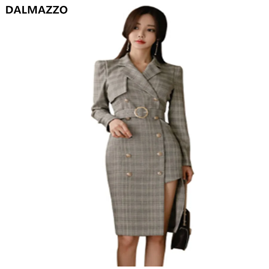 Женское длинное пальто в клетку британском стиле с поясом верхняя одежда размера