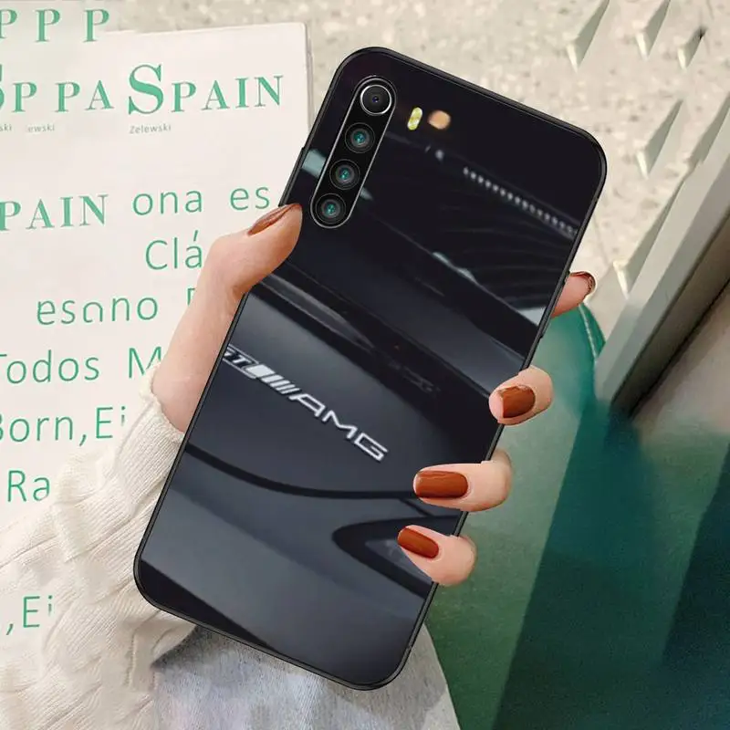 

Luxury Mercedes Benz Black Soft Phone Cases For Redmi 7 8 9 A K20 30 Pro Note 8 9 Pro 9s