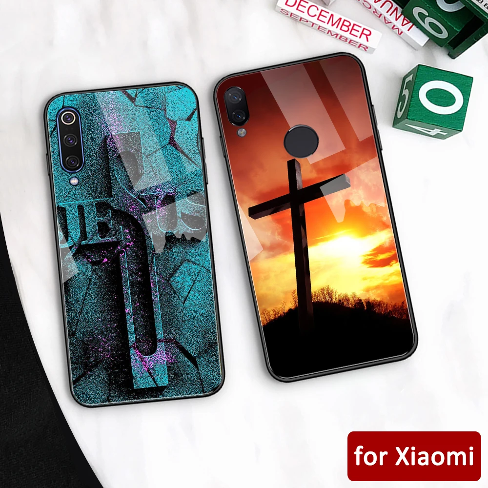 Для redmi K20 чехол стеклянная задняя крышка Иисуса Креста note 7 Чехол для Xiaomi mi 5 5S 6 6x