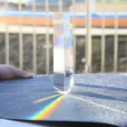 Треугольная призма, радужное стекло для научных экспериментов, оптическая стеклянная призма для детей, чтобы увидеть отражение светильник 30*30*50 мм