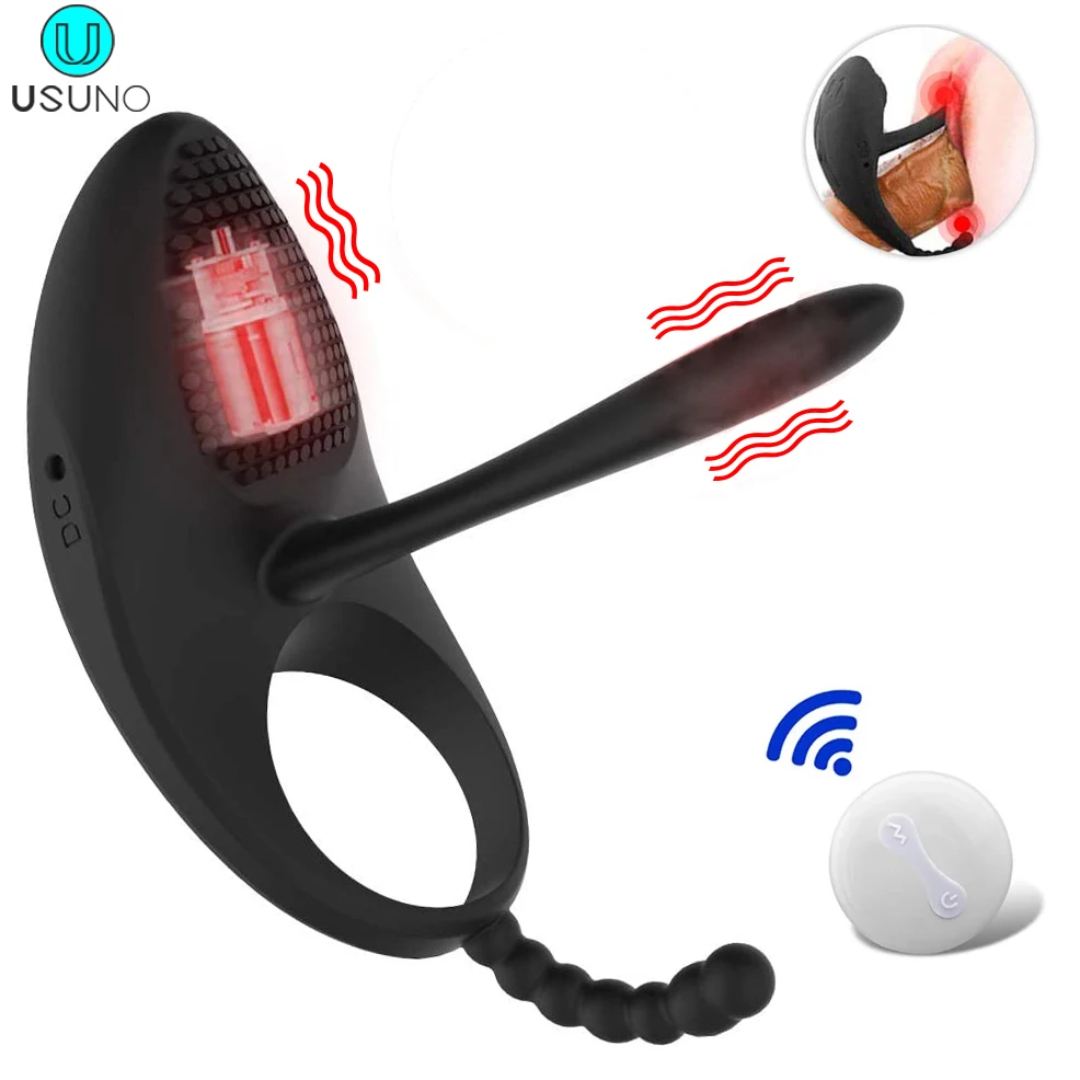 

Vibrating Cock Delay Ring 7-Mode Rechargeable Clit Stimulation Massager Waterproof Breast Enhancer Adult Toy for Couple Climax