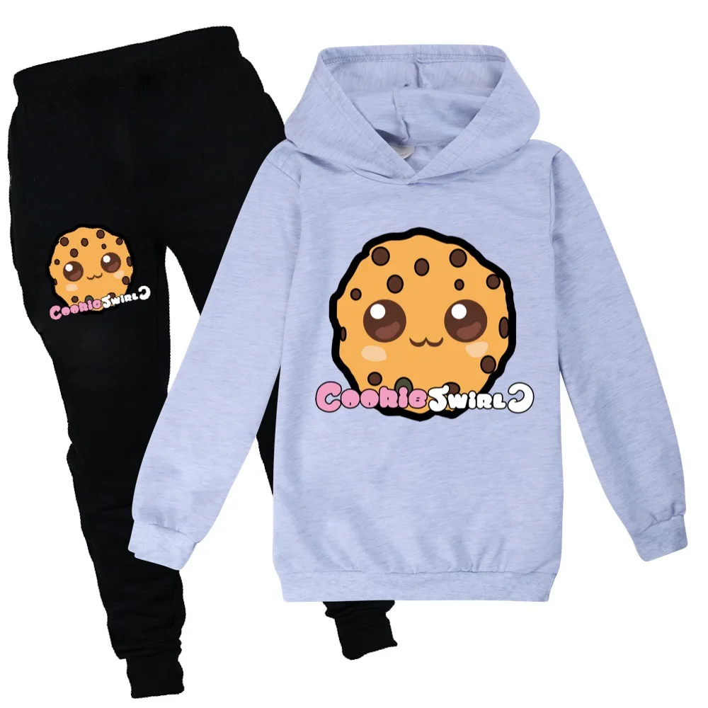 Spring Fashion Boy Hoodie Girl Clothes Children's Clothing Cookie Swirl C Sweaters Suit Kids Clothes BoysTop +Pants 2pcs Set