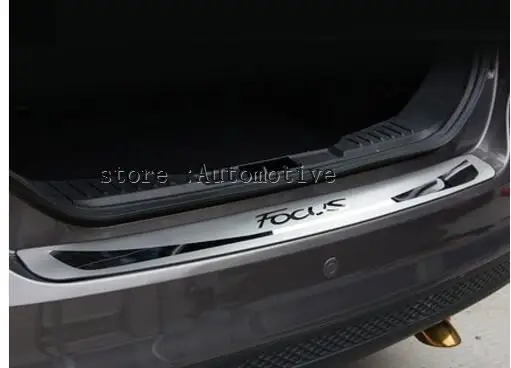 Защитный порог заднего бампера из нержавеющей стали для Ford FOCUS 5dr 5 дверей 2012 2013 2014
