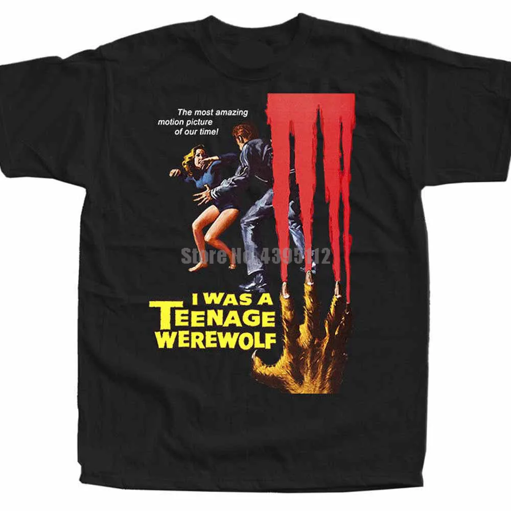 Я был подростковой оборотень плакат Femmes футболки Одежда в стиле хип хоп Футболка