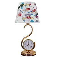 american small desk lamp bedroom bedside lamp europe type study chinese style with clock adjustable light decorative romantic cr