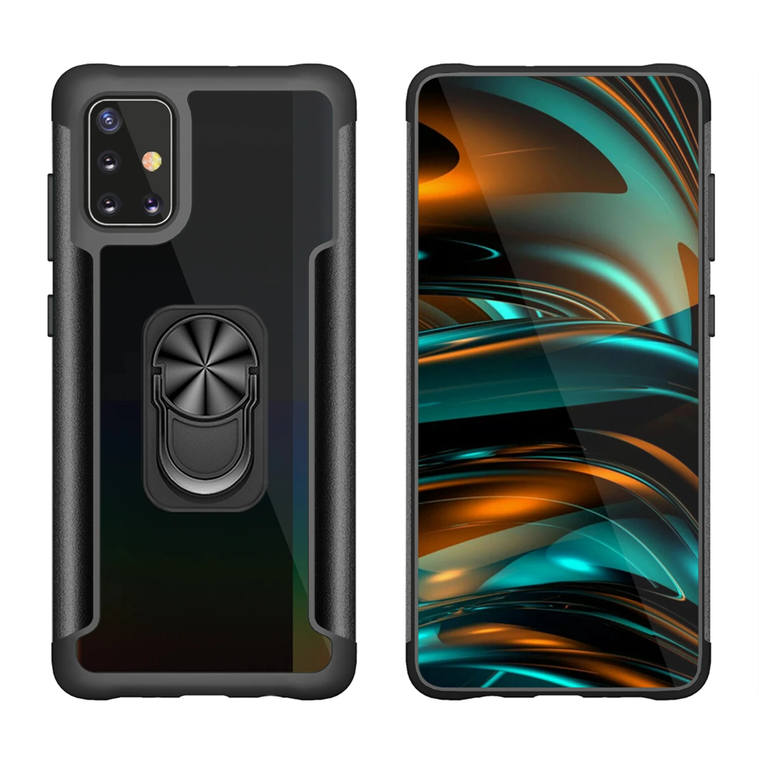 

Armor Phone Case For Samsung Galaxy A20 A30 A71 4G A51 A42 A52 A72 5G A50 A12 A50S A30S A32 A21S A02S Metal Ring Holder PC Cover