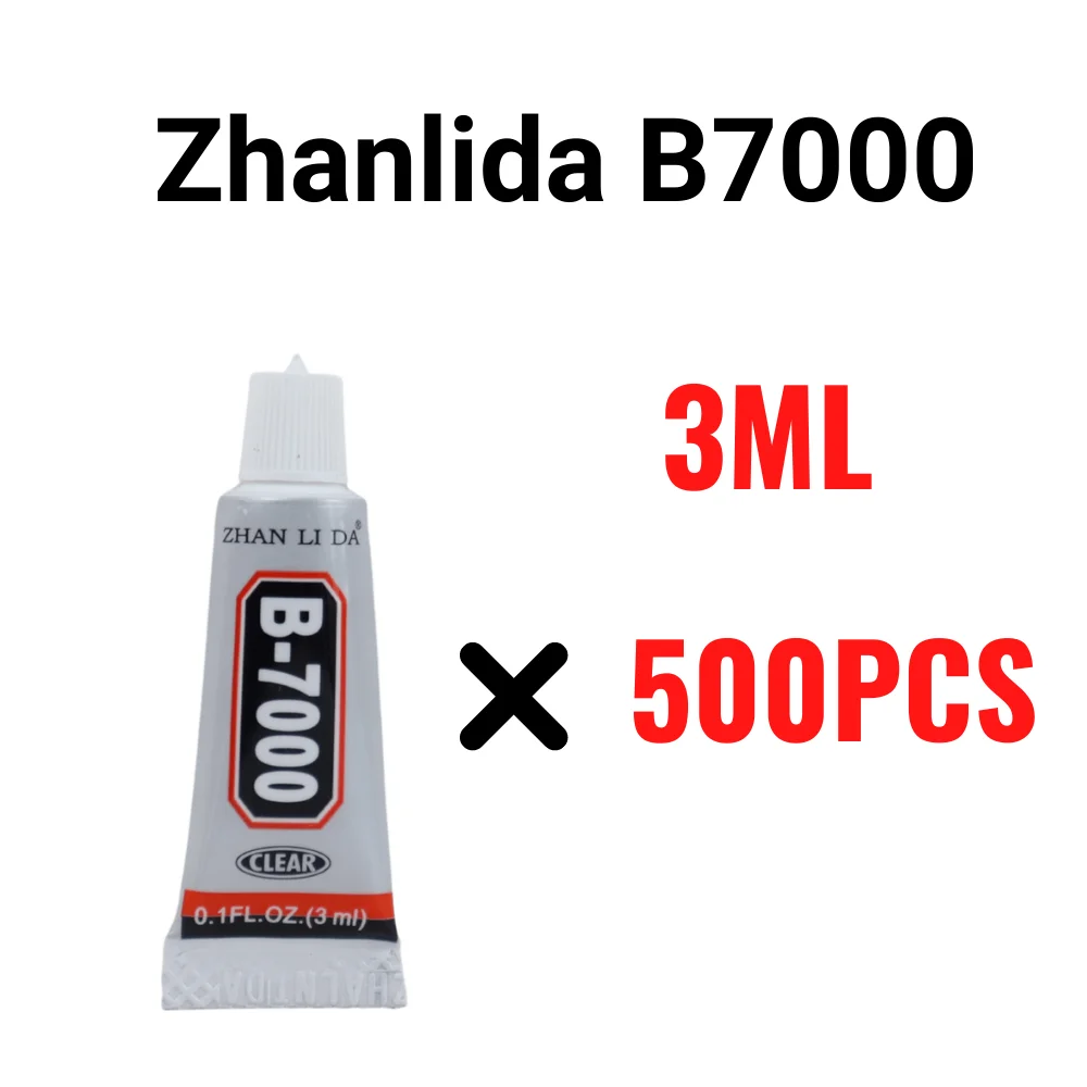 500PCS Pack Zhanlida B7000 3ML Clear Contact DIY Purpose Adhesive Mobile Phone Screen Repair Glue