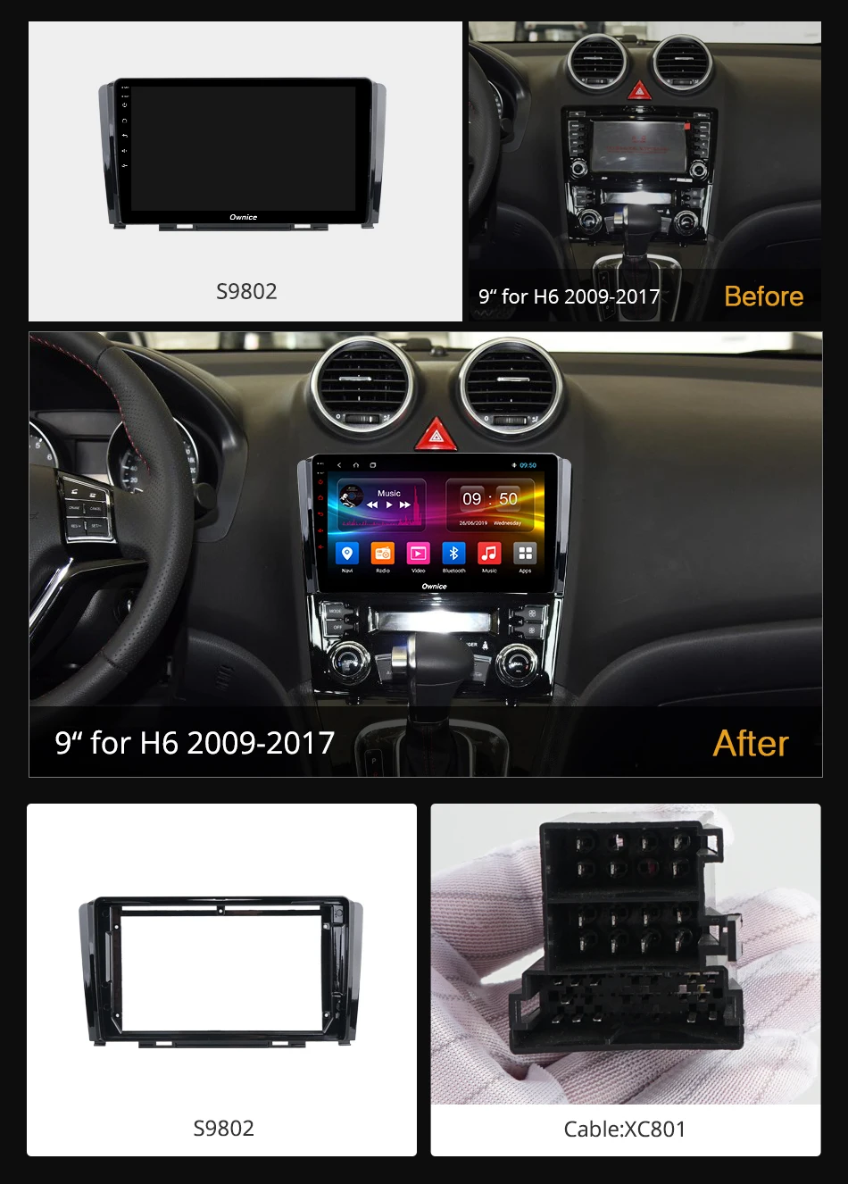 Ownice k3 k5 k6 автомобильный DVD-плеер Android 9 0 для Great Wall Hover Haval H6 Greatwall 4G RAM радио GPS