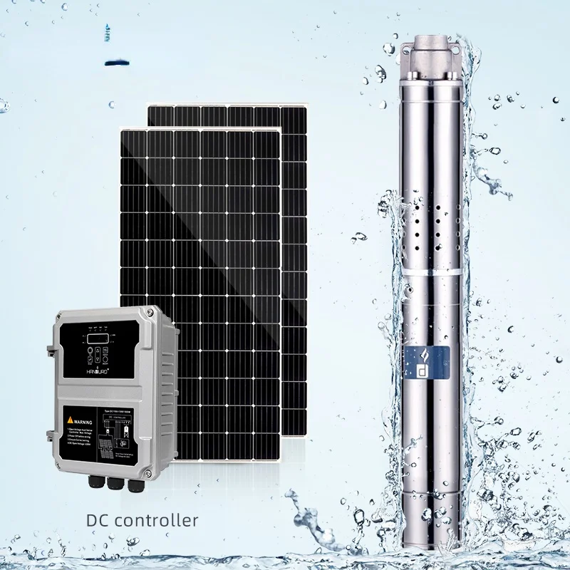 

48v 500w 1.7m3/h 100m high head 2inch dc submersible solar screw water pump price