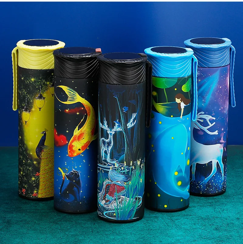 Новый Умный термос 500 мл кружка для бутылок светодиодный термометр портативный