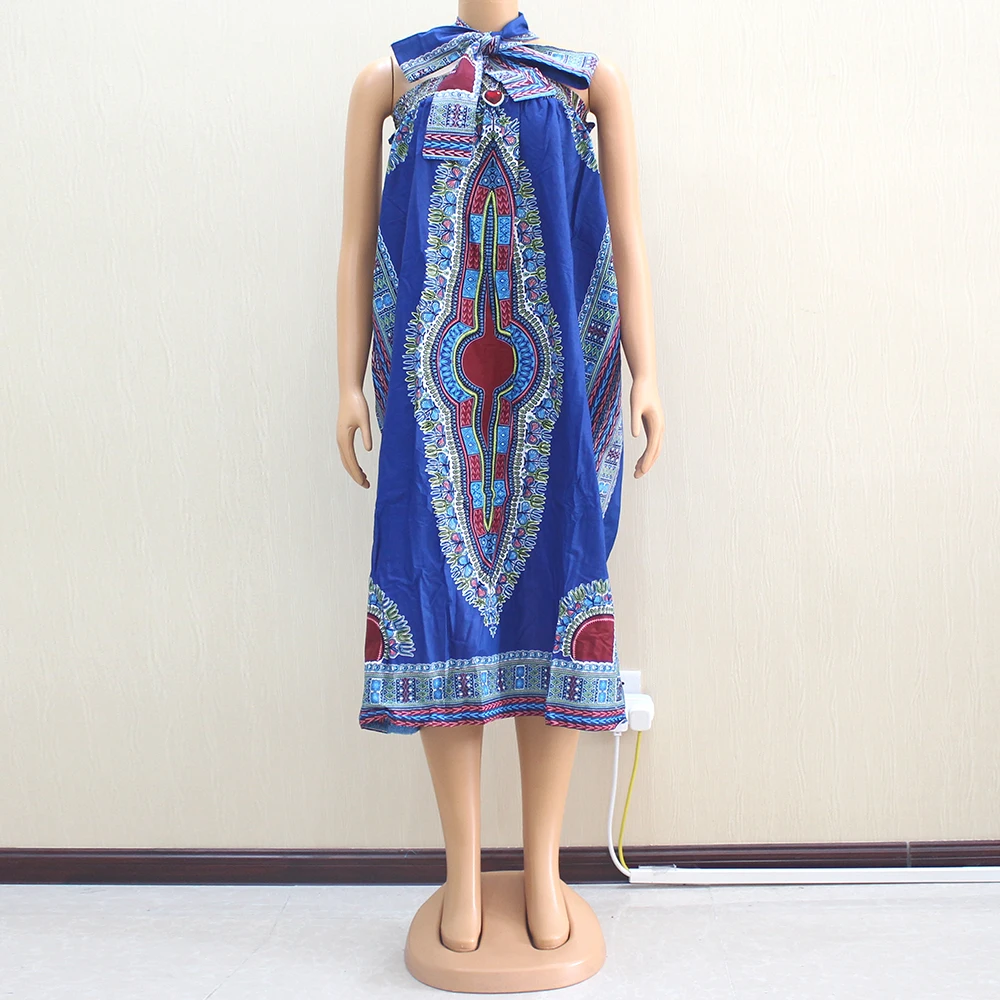 

2019 Fashion Newest African Dashiki Pattern Printed Blue Pure Cotton Guaranteed Wax Fabric For Elegant Lady Dress