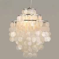 modern simple led chandelier for living room romantic shell chandelier light luxury lron chandelier bedroom decor home lighting
