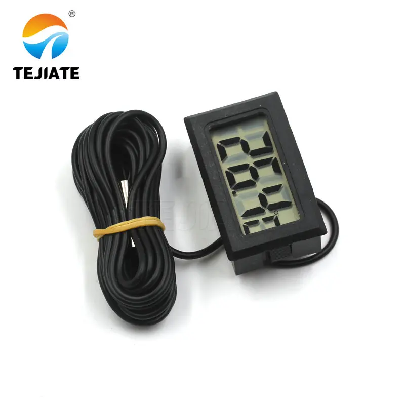Black Digital Thermometer Fridge Freezer Temperature Meter 26% off Cable length:3m | Sensors