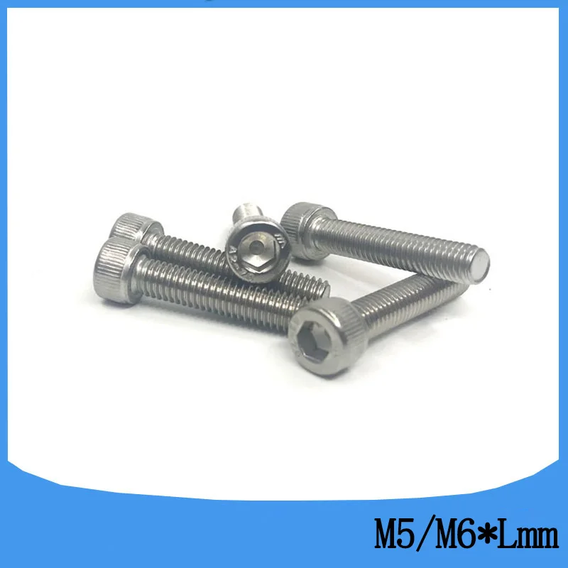 M5 M6 DIN912 304 Stainless steel Hexagon Hex Socket Head Cap Screws Metric Thread M6*8/10/12/16/25/30-200 mm Cylinder Bolt | Обустройство
