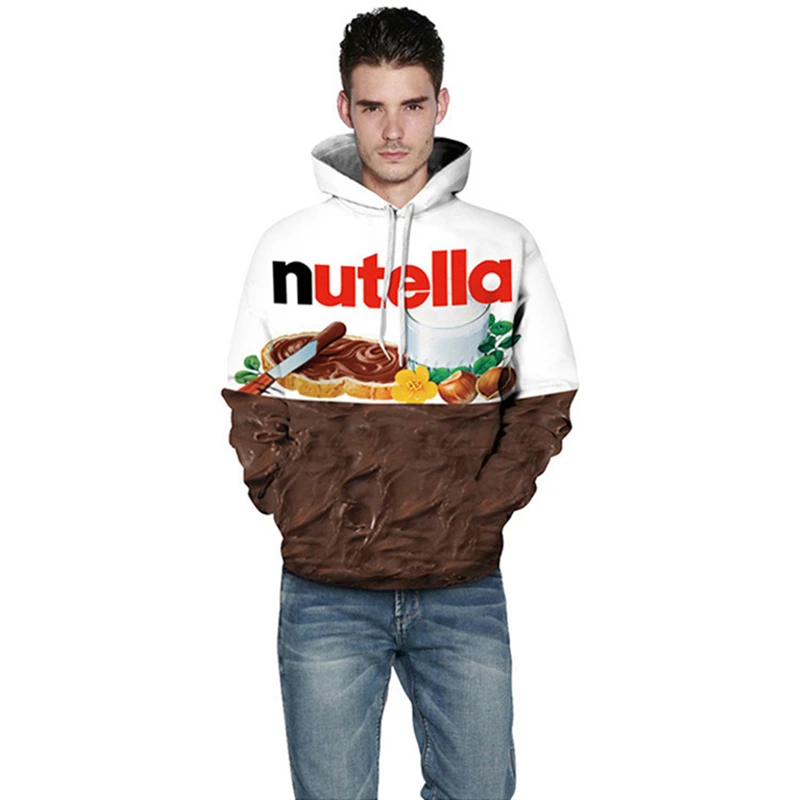 Мужская/Женская толстовка с 3d принтом Nutella еды хип-хоп повседневные стильные топы