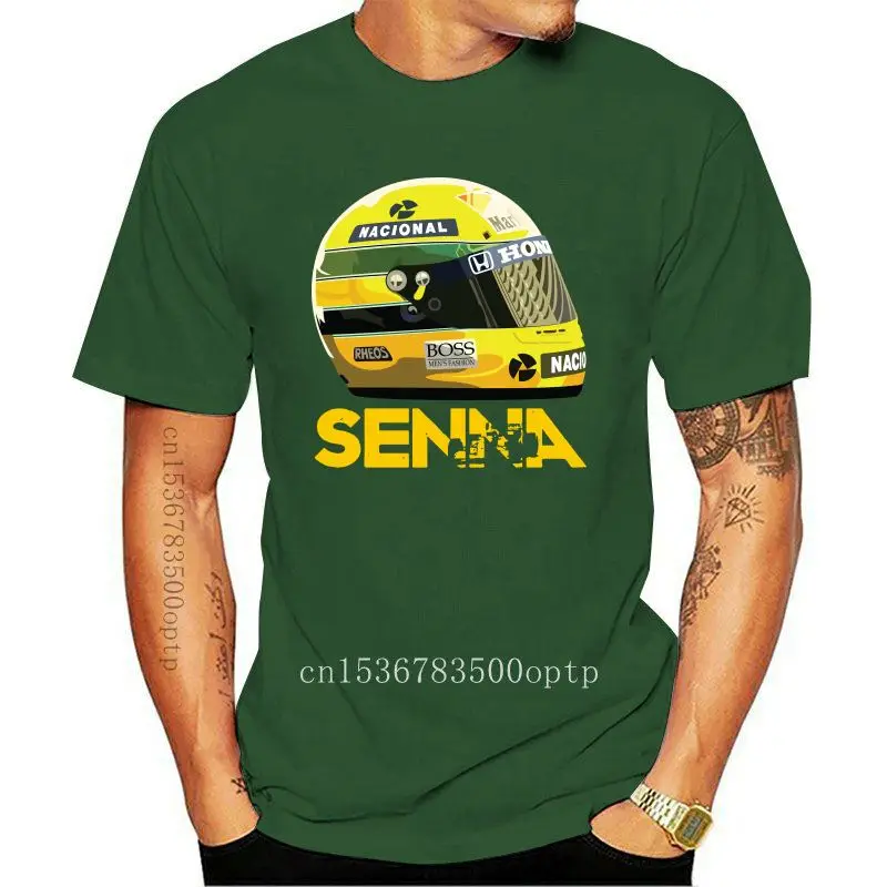 

Футболки Айртон Сенна, топы для шлема, 1 гонка, мужские хлопковые футболки с коротким рукавом, Классические Молодежные мужские хлопковые фут...