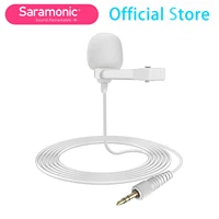saramonic sr m1w sr m1 omnidirectional lapel microphone cable for most audio devices with a standard 3 5mm trs input connector
