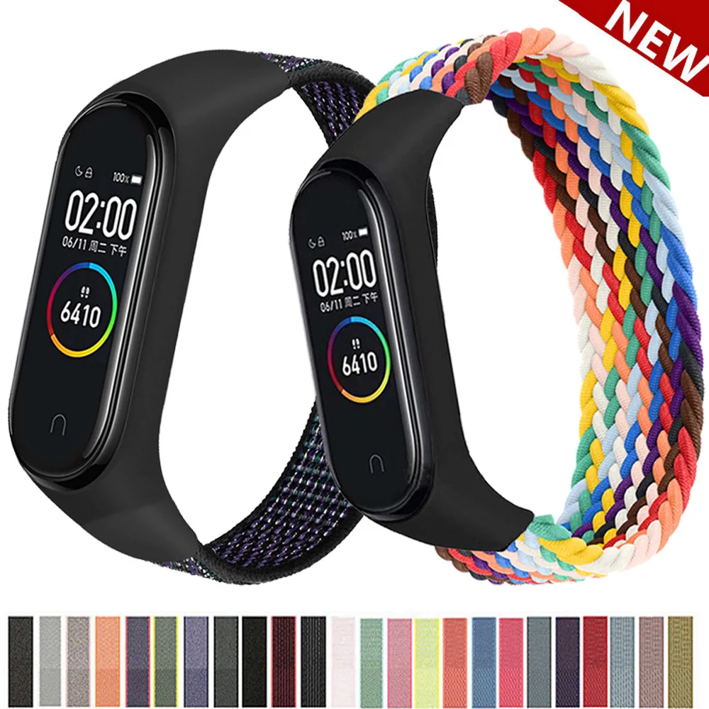 

Bracelet for mi band 6 5 Strap Nylon Sport loop watch Belt pulsera correa Miband strap Wristband for xiaomi Mi band 4 3 Bracelet