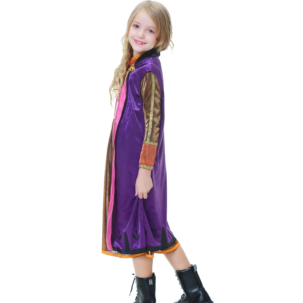 New Snow Queen Anna Elsa Dress Summer Princess Baby Girl Halloween Cosplay Costume Kids Birthday Party Vestidos Menina Set | Тематическая