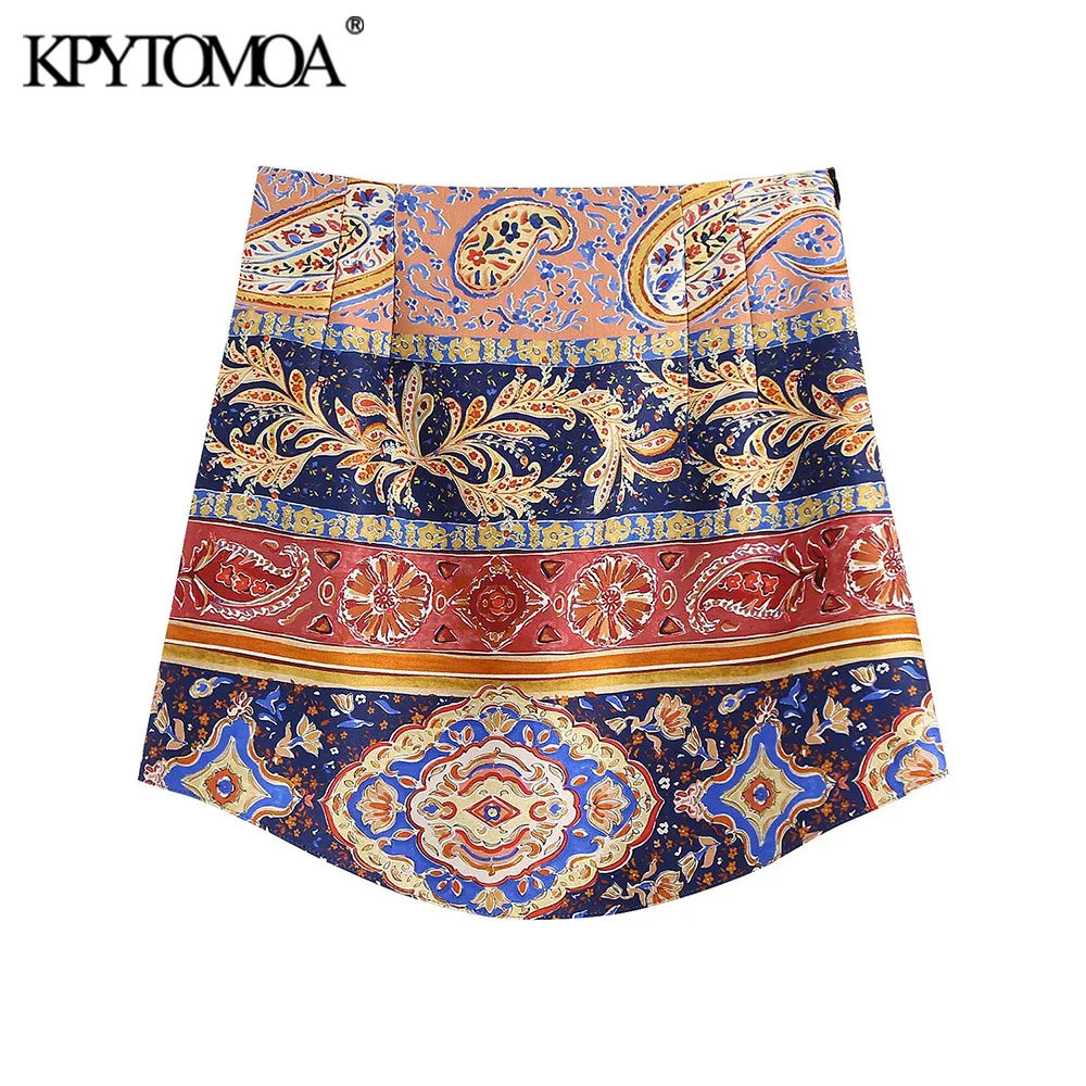 

Женская Асимметричная мини-юбка KPYTOMOA, винтажная юбка с высокой талией и боковой молнией, 2021