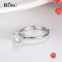 100 925 sterling silver open adjustable rings moissanite finger ring for women wedding engagement rings jewelry gift