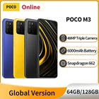 Смартфон POCO M3, экран Глобальная версия дюйма, 64 ГБ128 ГБ, процессор Snapdragon 662, 6,53 дюйма, батарея 6000 мА  ч, тройная камера 48 МП