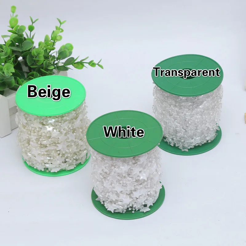 Promotion Plastic Star Connection Bead Lace Ribbon Headdress Hat Curtain Accessories Christmas Decoration Wedding Stage Layout | Дом и сад