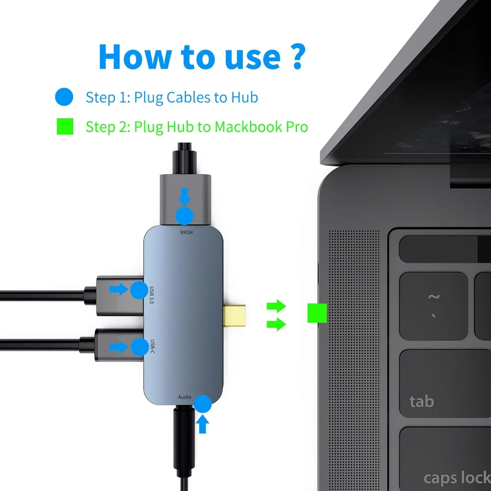 Многофункциональный и удобный 4 в 1 Тип C USB до 4K HDMI 60 Вт PD 3 0 5 мм AUX Hub адаптер для
