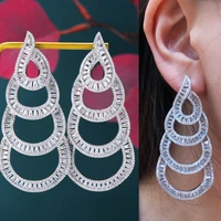missvikki original dubai luxury big pendant earrings for women bridal wedding delicate full cz boucle doreille femme 2021 new
